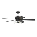 Craftmade GBN52FB5-NWF Flat Black Gibson 52'' 5-blade Ceiling Fan In Flat Black With Flat Black/greywood Blades, Integrated Light Kit Image 1