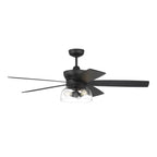 Craftmade GBN52FB5-NWF Flat Black Gibson 52'' 5-blade Ceiling Fan In Flat Black With Flat Black/greywood Blades, Integrated Light Kit Image 1