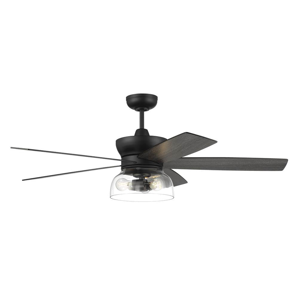 Craftmade GBN52FB5-NWF Flat Black Gibson 52'' 5-blade Ceiling Fan In Flat Black With Flat Black/greywood Blades, Integrated Light Kit Image 7