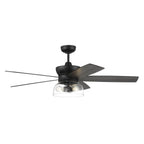 Craftmade GBN52FB5-NWF Flat Black Gibson 52'' 5-blade Ceiling Fan In Flat Black With Flat Black/greywood Blades, Integrated Light Kit Image 7