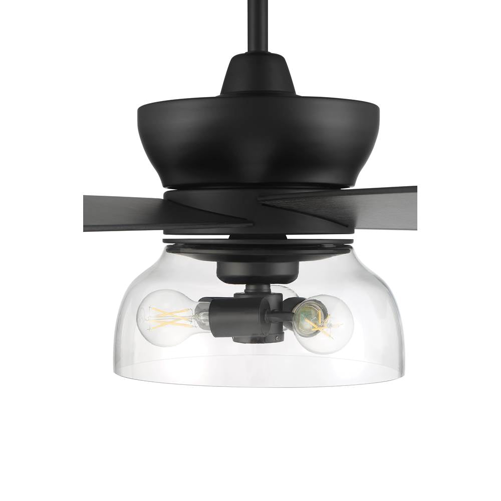 Craftmade GBN52FB5-NWF Flat Black Gibson 52'' 5-blade Ceiling Fan In Flat Black With Flat Black/greywood Blades, Integrated Light Kit Image 6