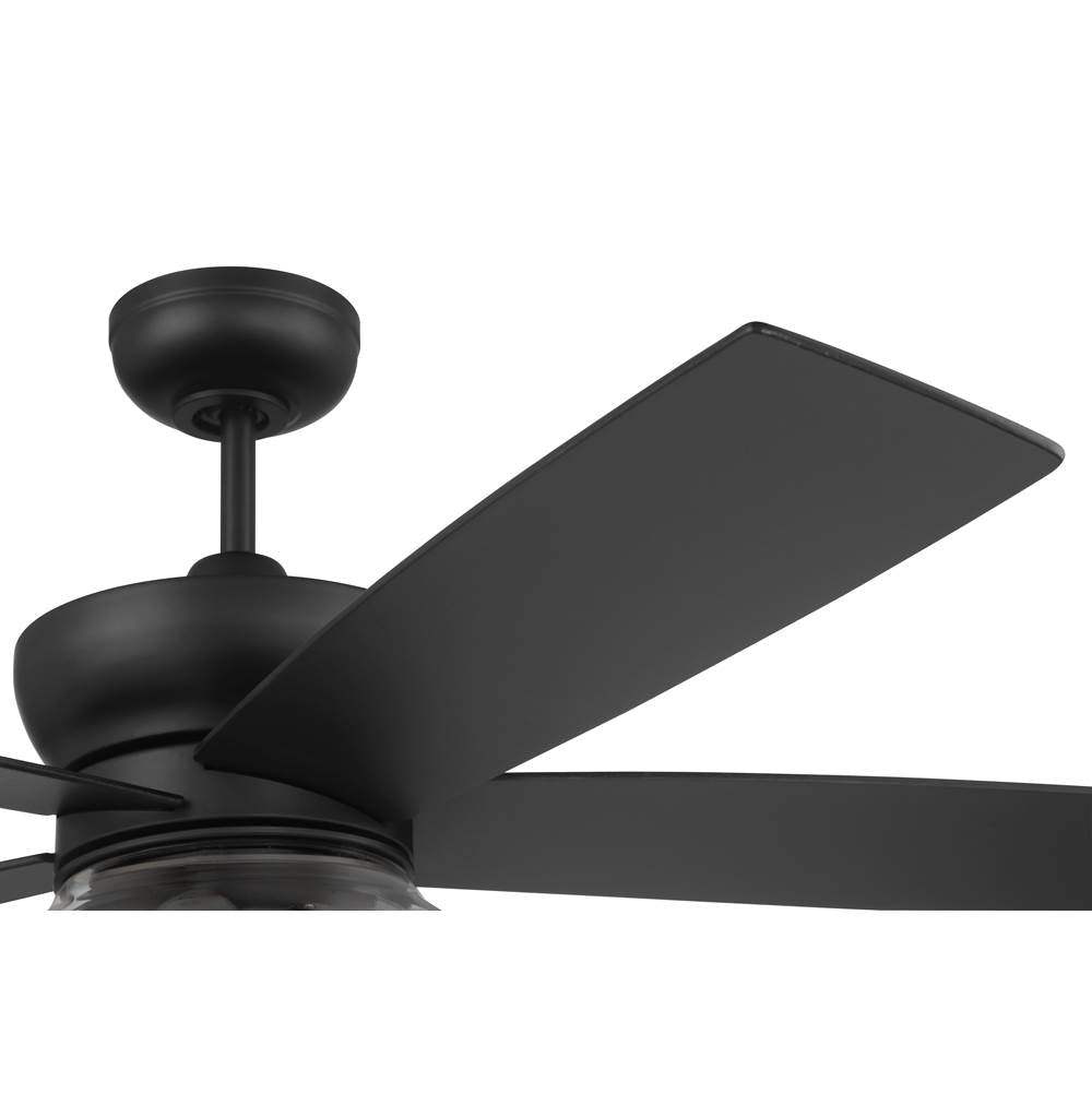 Craftmade GBN52FB5-NWF Flat Black Gibson 52'' 5-blade Ceiling Fan In Flat Black With Flat Black/greywood Blades, Integrated Light Kit Image 5