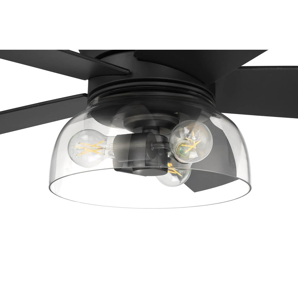 Craftmade GBN52FB5-NWF Flat Black Gibson 52'' 5-blade Ceiling Fan In Flat Black With Flat Black/greywood Blades, Integrated Light Kit Image 3