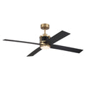 Craftmade GRG56SBFB4-NWF Satin Brass Gregory 56'' 4-blade Ceiling Fan In Satin Brass With Flat Black/black Walnut Blades, Light Kit Included (optional) Image 1