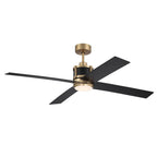 Craftmade GRG56SBFB4-NWF Satin Brass Gregory 56'' 4-blade Ceiling Fan In Satin Brass With Flat Black/black Walnut Blades, Light Kit Included (optional) Image 7