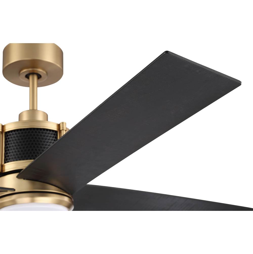 Craftmade GRG56SBFB4-NWF Satin Brass Gregory 56'' 4-blade Ceiling Fan In Satin Brass With Flat Black/black Walnut Blades, Light Kit Included (optional) Image 5