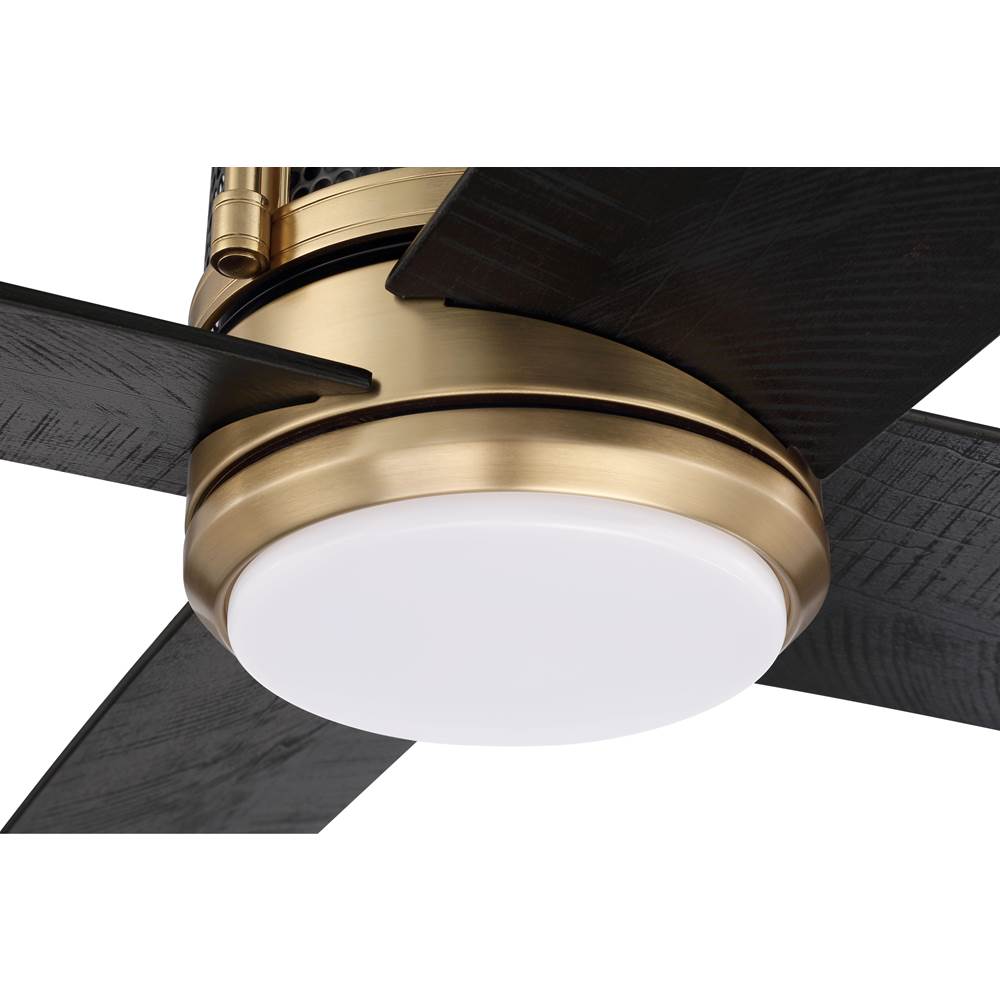 Craftmade GRG56SBFB4-NWF Satin Brass Gregory 56'' 4-blade Ceiling Fan In Satin Brass With Flat Black/black Walnut Blades, Light Kit Included (optional) Image 4
