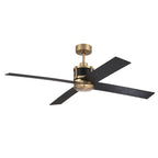 Craftmade GRG56SBFB4-NWF Satin Brass Gregory 56'' 4-blade Ceiling Fan In Satin Brass With Flat Black/black Walnut Blades, Light Kit Included (optional) Image 3