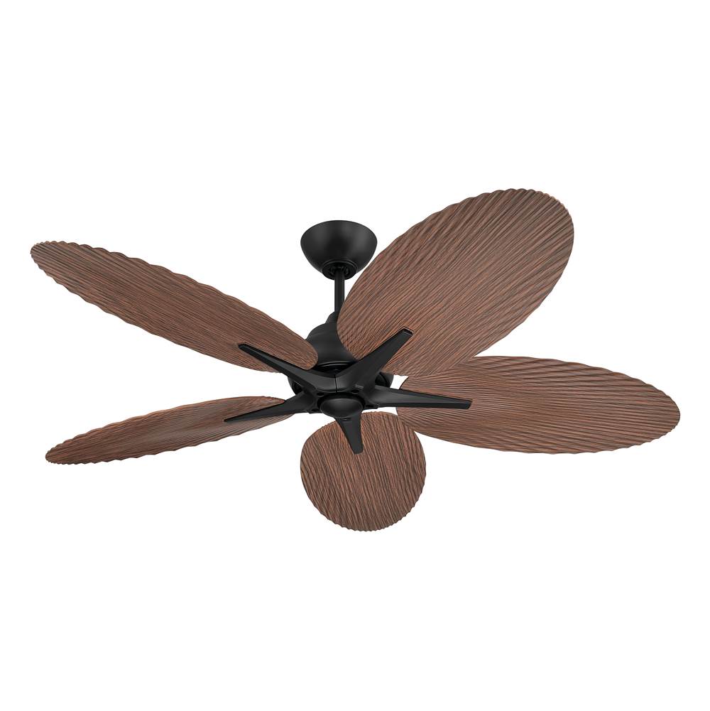 Craftmade GTY52FB5 Flat Black Getaway 52'' 5-blade Outdoor Ceiling Fan In Flat Black With Flat Black Blades, Not Light Kit Adaptable Image 1