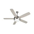Craftmade HE52BNK5-LED Brushed Polished Nickel Helios 52'' 5-blade Ceiling Fan In Brushed Polished Nickel W/ Brushed Nickel Blades; Integrated Light Kit Image 1