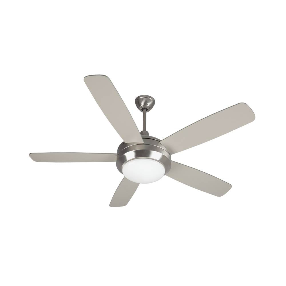 Craftmade HE52BNK5-LED Brushed Polished Nickel Helios 52'' 5-blade Ceiling Fan In Brushed Polished Nickel W/ Brushed Nickel Blades; Integrated Light Kit Image 1