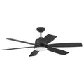 Craftmade Hogan 54'' 6-blade Indoor/outdoor (damp) Ceiling Fan In Flat Black Finish, Blades Included, Light Kit Included (optional)