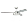 Craftmade INT52BNK3 Brushed Polished Nickel Intrepid 52'' 3-blade Ceiling Fan In Brushed Polished Nickel W/ Brushed Nickel/walnut Blades; Integrated Light Kit Image 1