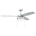 Craftmade INT52BNK3 Brushed Polished Nickel Intrepid 52'' 3-blade Ceiling Fan In Brushed Polished Nickel W/ Brushed Nickel/walnut Blades; Integrated Light Kit Image 1