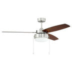 Craftmade Intrepid 52'' 3-blade Ceiling Fan In Brushed Polished Nickel W/ Brushed Nickel/walnut Blades; Integrated Light Kit