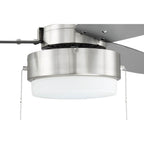 Craftmade INT52BNK3 Brushed Polished Nickel Intrepid 52'' 3-blade Ceiling Fan In Brushed Polished Nickel W/ Brushed Nickel/walnut Blades; Integrated Light Kit Image 6