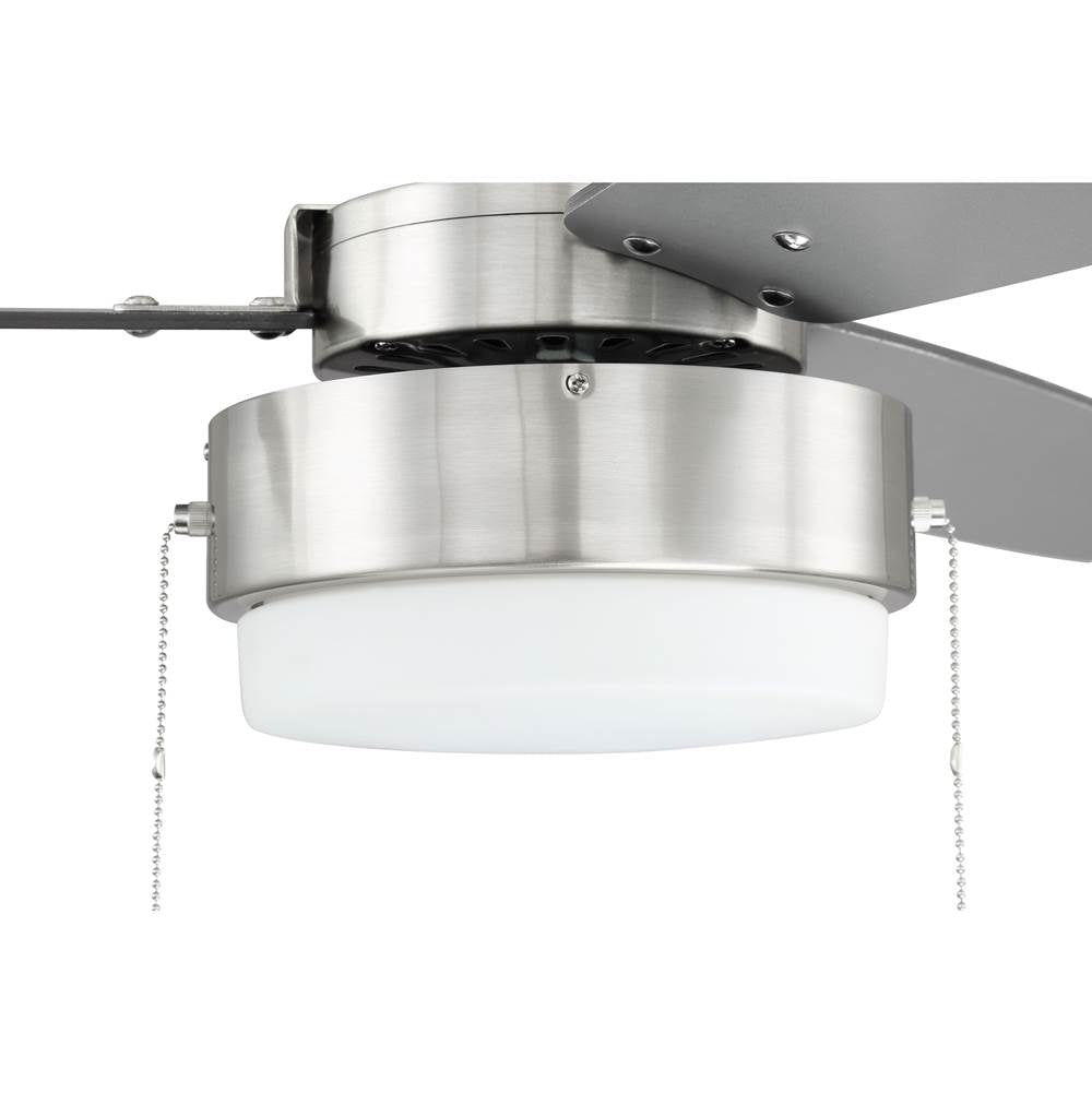 Craftmade INT52BNK3 Brushed Polished Nickel Intrepid 52'' 3-blade Ceiling Fan In Brushed Polished Nickel W/ Brushed Nickel/walnut Blades; Integrated Light Kit Image 6