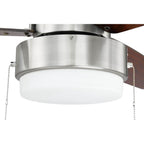 Craftmade INT52BNK3 Brushed Polished Nickel Intrepid 52'' 3-blade Ceiling Fan In Brushed Polished Nickel W/ Brushed Nickel/walnut Blades; Integrated Light Kit Image 5