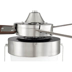 Craftmade INT52BNK3 Brushed Polished Nickel Intrepid 52'' 3-blade Ceiling Fan In Brushed Polished Nickel W/ Brushed Nickel/walnut Blades; Integrated Light Kit Image 2