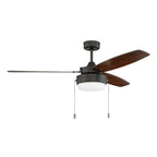 Craftmade Intrepid 52'' 3-blade Ceiling Fan In Brushed Polished Nickel W/ Brushed Nickel/walnut Blades; Integrated Light Kit