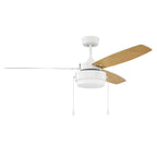 Craftmade Intrepid 52'' 3-blade Ceiling Fan In Brushed Polished Nickel W/ Brushed Nickel/walnut Blades; Integrated Light Kit