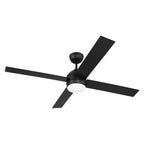Craftmade KLS52FB4 Flat Black Kelsey 52'' 4-blade Ceiling Fan In Flat Black With Flat Black Blades, Integrated Light Kit Image 2