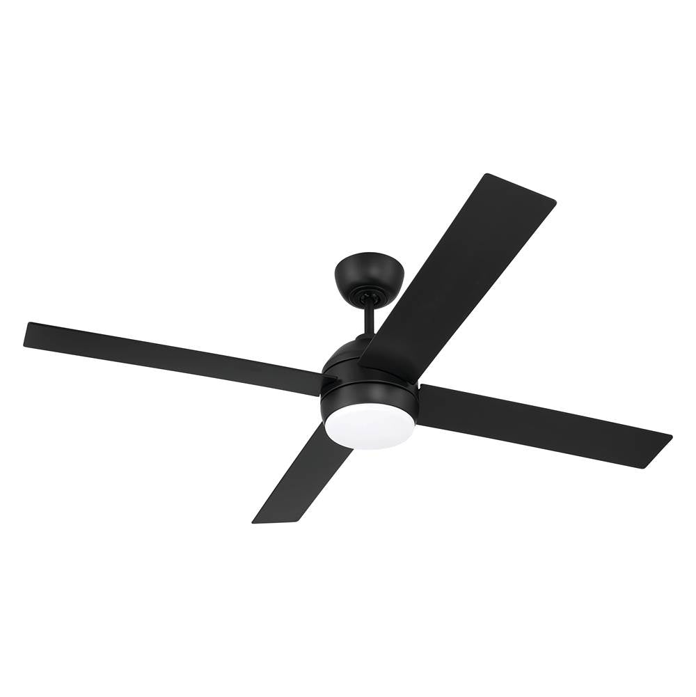 Craftmade KLS52FB4 Flat Black Kelsey 52'' 4-blade Ceiling Fan In Flat Black With Flat Black Blades, Integrated Light Kit Image 2