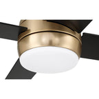 Craftmade KLS52SB4 Satin Brass Kelsey 52'' 4-blade Ceiling Fan In Satin Brass With Flat Black Blades, Integrated Light Kit Image 3