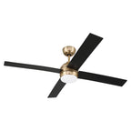 Craftmade KLS52SB4 Satin Brass Kelsey 52'' 4-blade Ceiling Fan In Satin Brass With Flat Black Blades, Integrated Light Kit Image 2