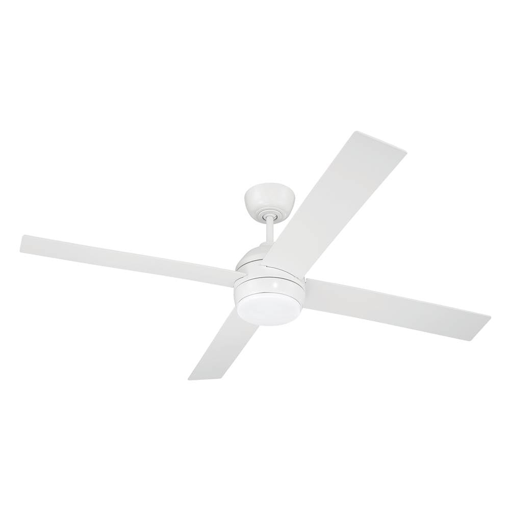 Craftmade KLS52W4 White Kelsey 52'' 4-blade Ceiling Fan In White With White Blades, Integrated Light Kit Image 2