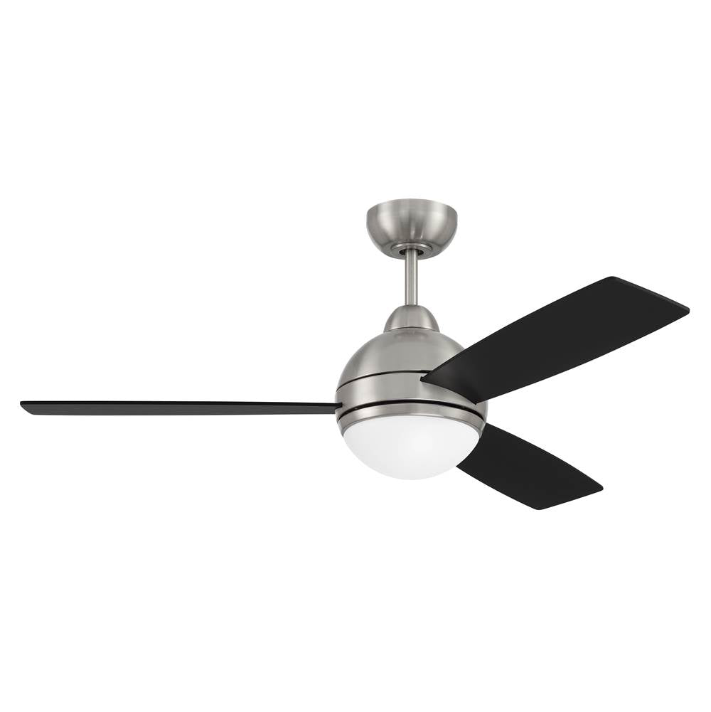 Craftmade Keen 48'' 3-blade Ceiling Fan In Brushed Polished Nickel W/ Flat Black/greywood Blades; Light Kit Included (optional)