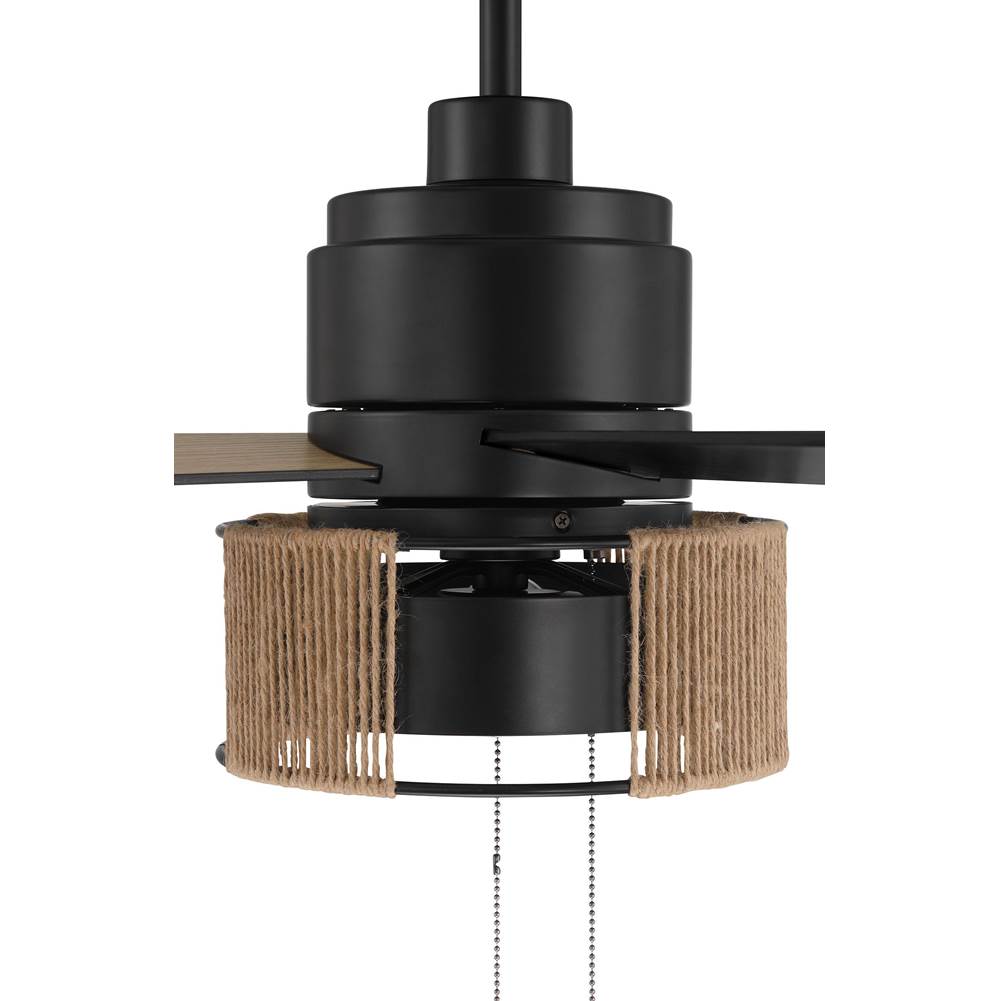 Craftmade KNS52FB4 Flat Black Kensey 52'' 4-blade Ceiling Fan In Flat Black W/ Flat Black/natural Oak Blades; Integrated Light Kit Image 5