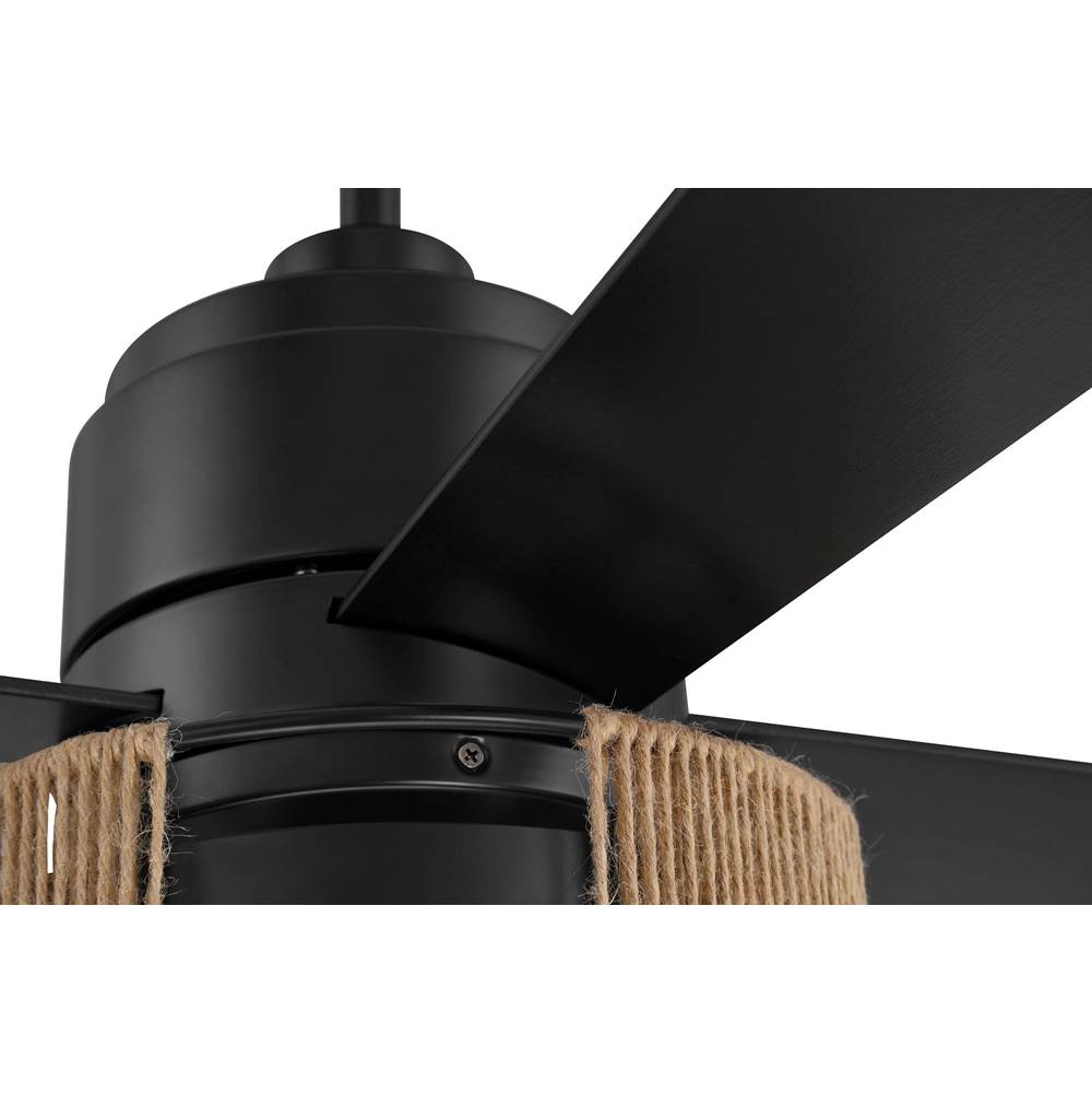 Craftmade KNS52FB4 Flat Black Kensey 52'' 4-blade Ceiling Fan In Flat Black W/ Flat Black/natural Oak Blades; Integrated Light Kit Image 4