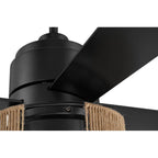 Craftmade KNS52FB4 Flat Black Kensey 52'' 4-blade Ceiling Fan In Flat Black W/ Flat Black/natural Oak Blades; Integrated Light Kit Image 4