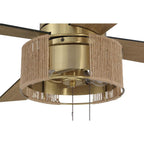 Craftmade KNS52SB4 Satin Brass Kensey 52'' 4-blade Ceiling Fan In Satin Brass W/ Flat Black/natural Oak Blades; Integrated Light Kit Image 3