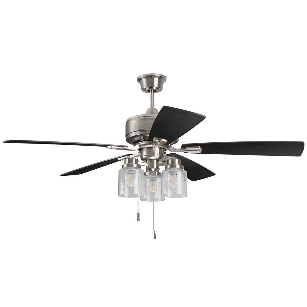 Craftmade Kate 52'' 5-blade Ceiling Fan In Brushed Polished Nickel W/ Driftwood/grey Walnut Blades; Light Kit Included (optional)