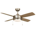 Craftmade LAV44BN4LK-LED Brushed Nickel Laval 44'' 4-blade Ceiling Fan In Brushed Nickel W/ Brushed Nickel/maple Blades; Integrated Light Kit Image 1