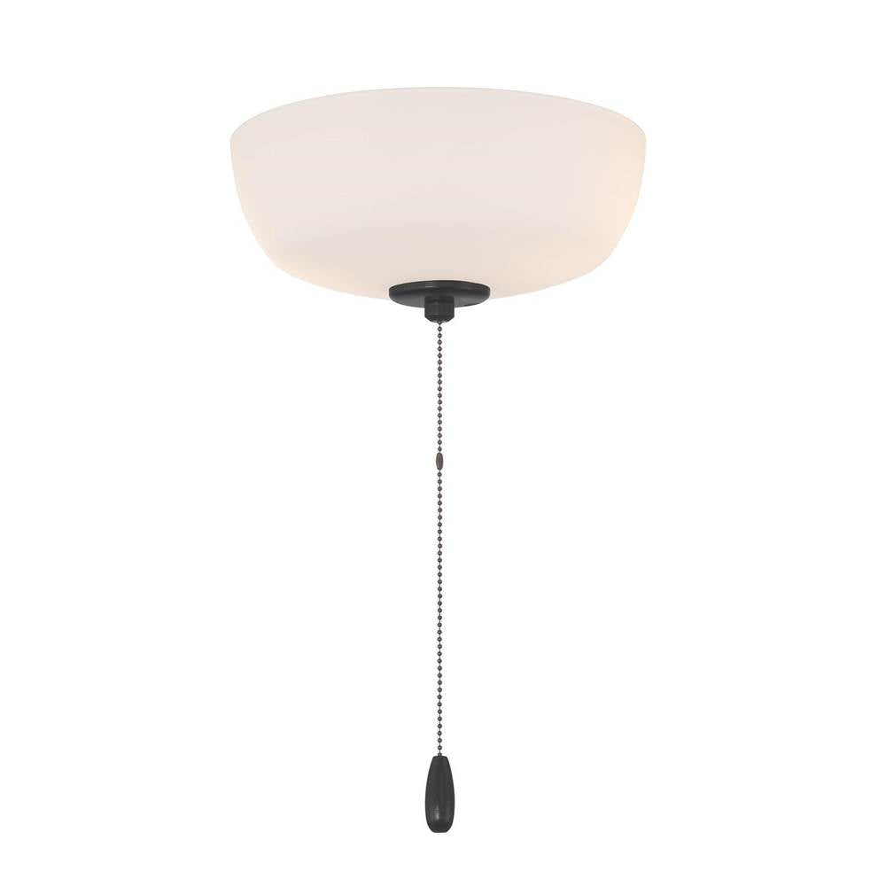 Craftmade LK2601-2LWF-FB Flat Black 2 Light Bowl Light Kit In Flat Black (white Frost Glass) Image 1