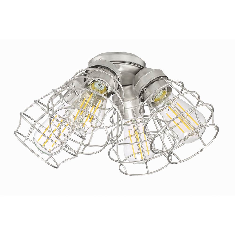 Craftmade  4 Light Cage Light Kit In Brushed Polished Nickel