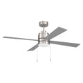 Craftmade Mccoy 52'' 4-blade Ceiling Fan W/ Pull Chain In Brushed Polished Nickel W/ Brushed Nickel Blades; Integrated Light Kit