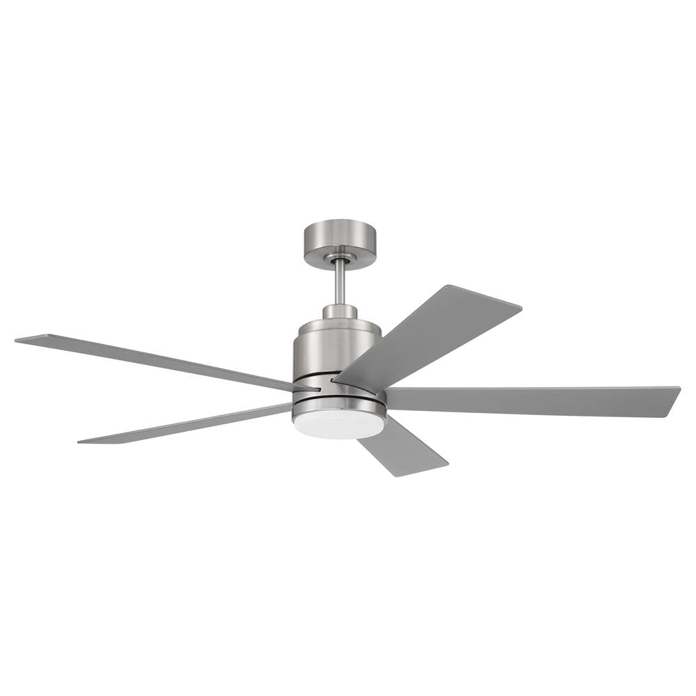Craftmade Mccoy 52'' 5-blade Ceiling Fan In Brushed Polished Nickel W/ Brushed Nickel Blades; Light Kit Included (optional)