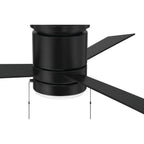 Craftmade MCYH52FB3-PC Flat Black Mccoy Hugger 52'' 3-blade Ceiling Fan In Flat Black W/ Flat Black Blades (pull-chain); Light Kit Included (optional) Image 3