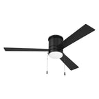 Craftmade MCYH52FB3-PC Flat Black Mccoy Hugger 52'' 3-blade Ceiling Fan In Flat Black W/ Flat Black Blades (pull-chain); Light Kit Included (optional) Image 5