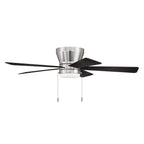 Craftmade MER52BNK5 Brushed Polished Nickel Merit 52'' 5-blade Ceiling Fan In Brushed Polished Nickel W/ Black Walnut/grey Walnut Blades; Integrated Light Kit Image 1