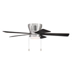 Craftmade Merit 52'' 5-blade Ceiling Fan In Brushed Polished Nickel W/ Black Walnut/grey Walnut Blades; Integrated Light Kit