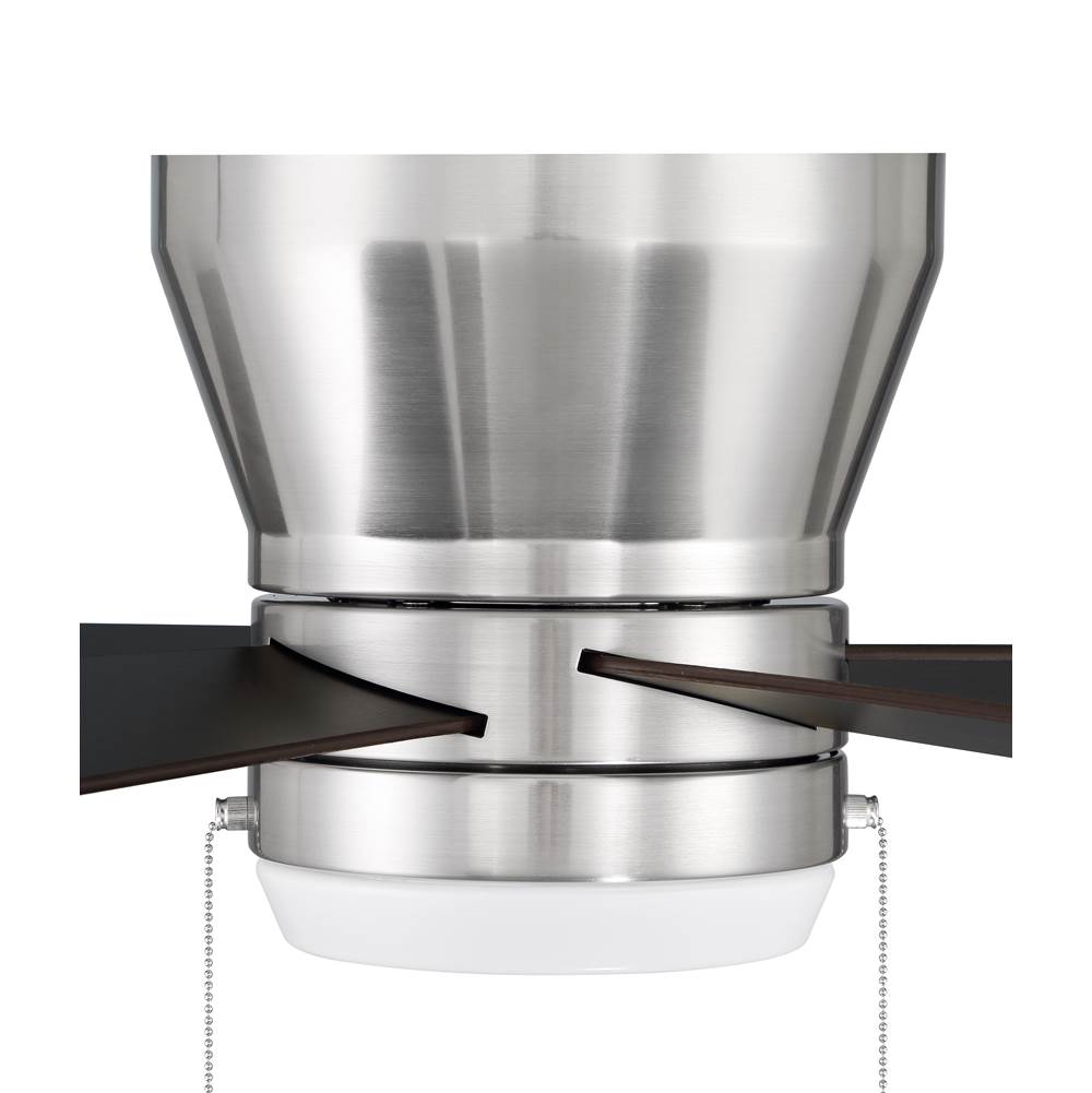 Craftmade MER52BNK5 Brushed Polished Nickel Merit 52'' 5-blade Ceiling Fan In Brushed Polished Nickel W/ Black Walnut/grey Walnut Blades; Integrated Light Kit Image 7