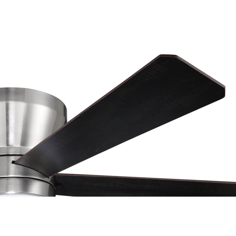 Craftmade MER52BNK5 Brushed Polished Nickel Merit 52'' 5-blade Ceiling Fan In Brushed Polished Nickel W/ Black Walnut/grey Walnut Blades; Integrated Light Kit Image 6