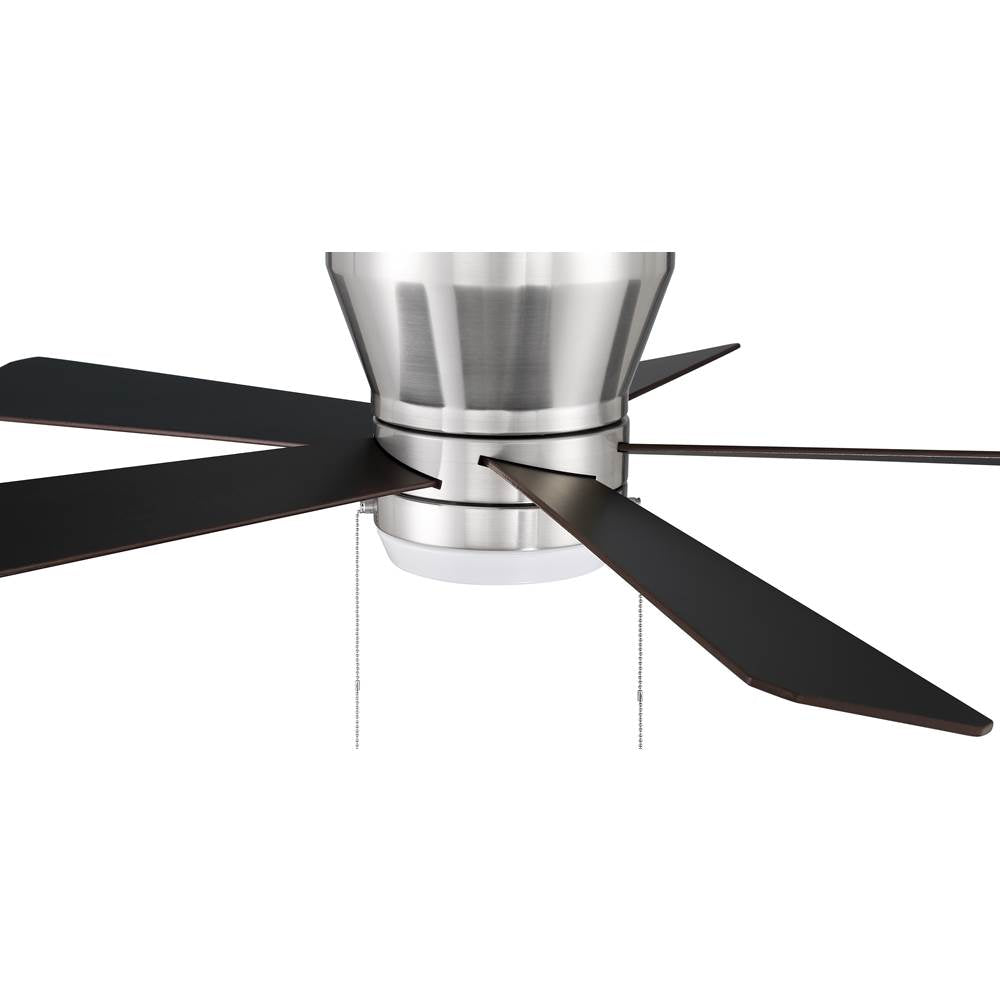 Craftmade MER52BNK5 Brushed Polished Nickel Merit 52'' 5-blade Ceiling Fan In Brushed Polished Nickel W/ Black Walnut/grey Walnut Blades; Integrated Light Kit Image 4
