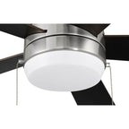Craftmade MER52BNK5 Brushed Polished Nickel Merit 52'' 5-blade Ceiling Fan In Brushed Polished Nickel W/ Black Walnut/grey Walnut Blades; Integrated Light Kit Image 3