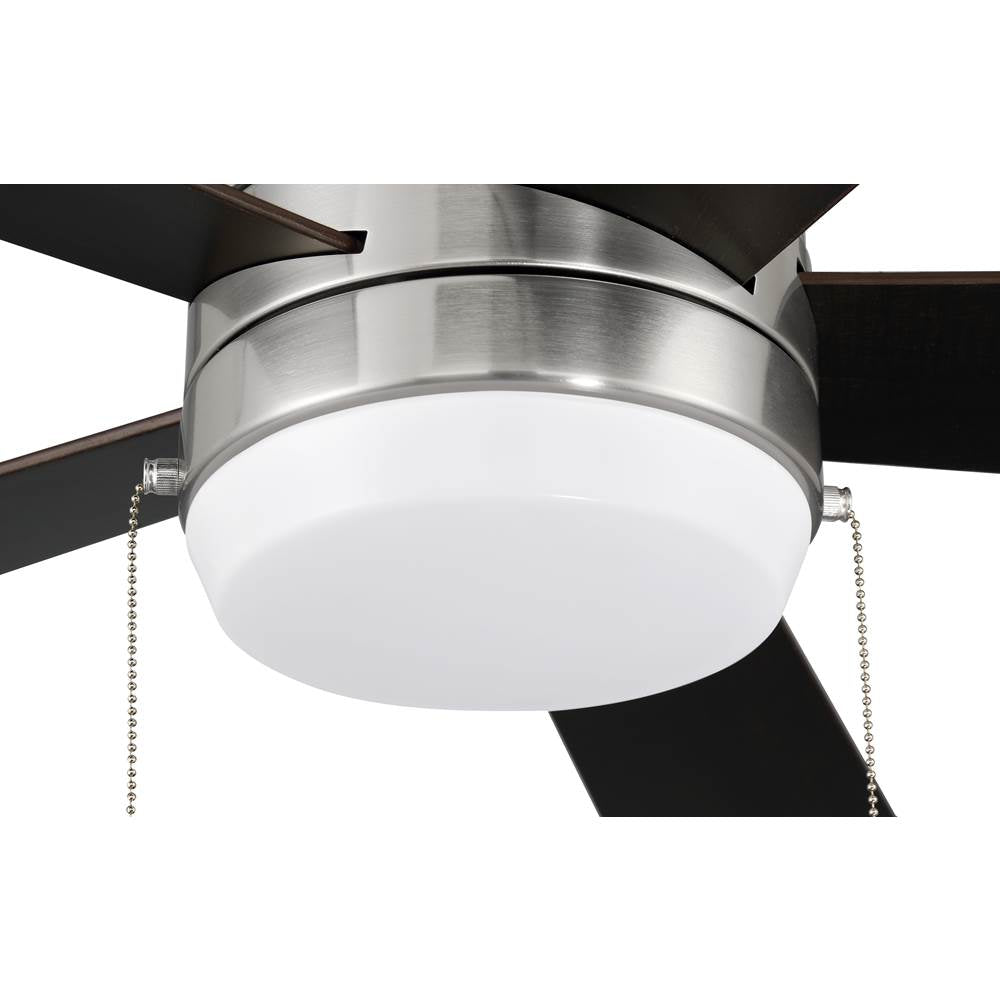 Craftmade MER52BNK5 Brushed Polished Nickel Merit 52'' 5-blade Ceiling Fan In Brushed Polished Nickel W/ Black Walnut/grey Walnut Blades; Integrated Light Kit Image 3